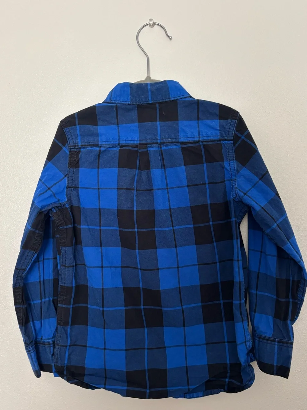GAP Blue and Black Plaid Button-Down Shirt | 5Y